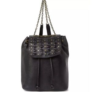 Frye Black Genuine Leather Jade Stud Handbag Backpack Bag